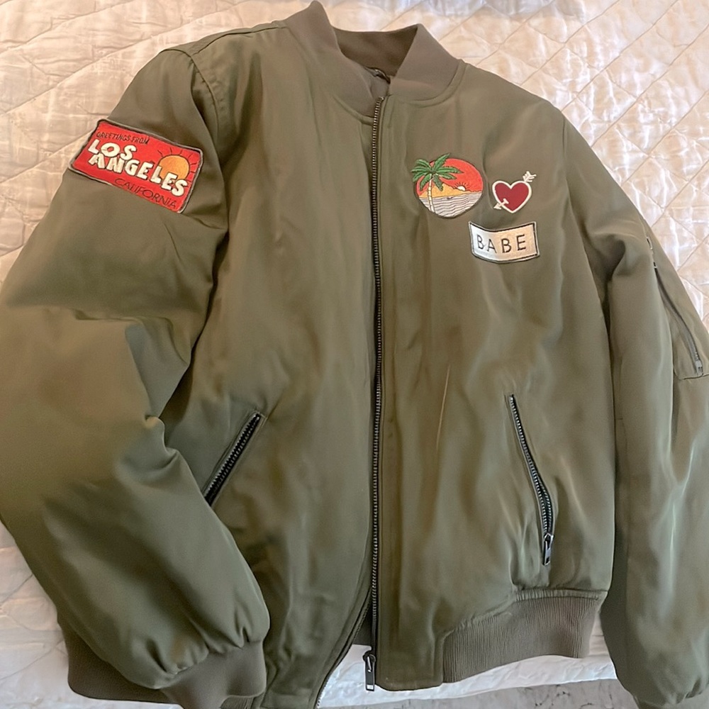 KK Olive Patch Bomber Jacket
